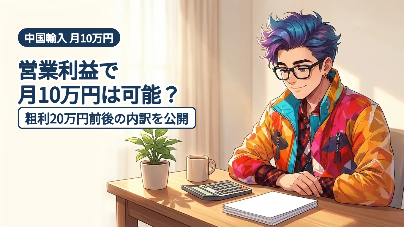中国輸入で月10万円は可能？営業利益の実績と粗利20万円の内訳